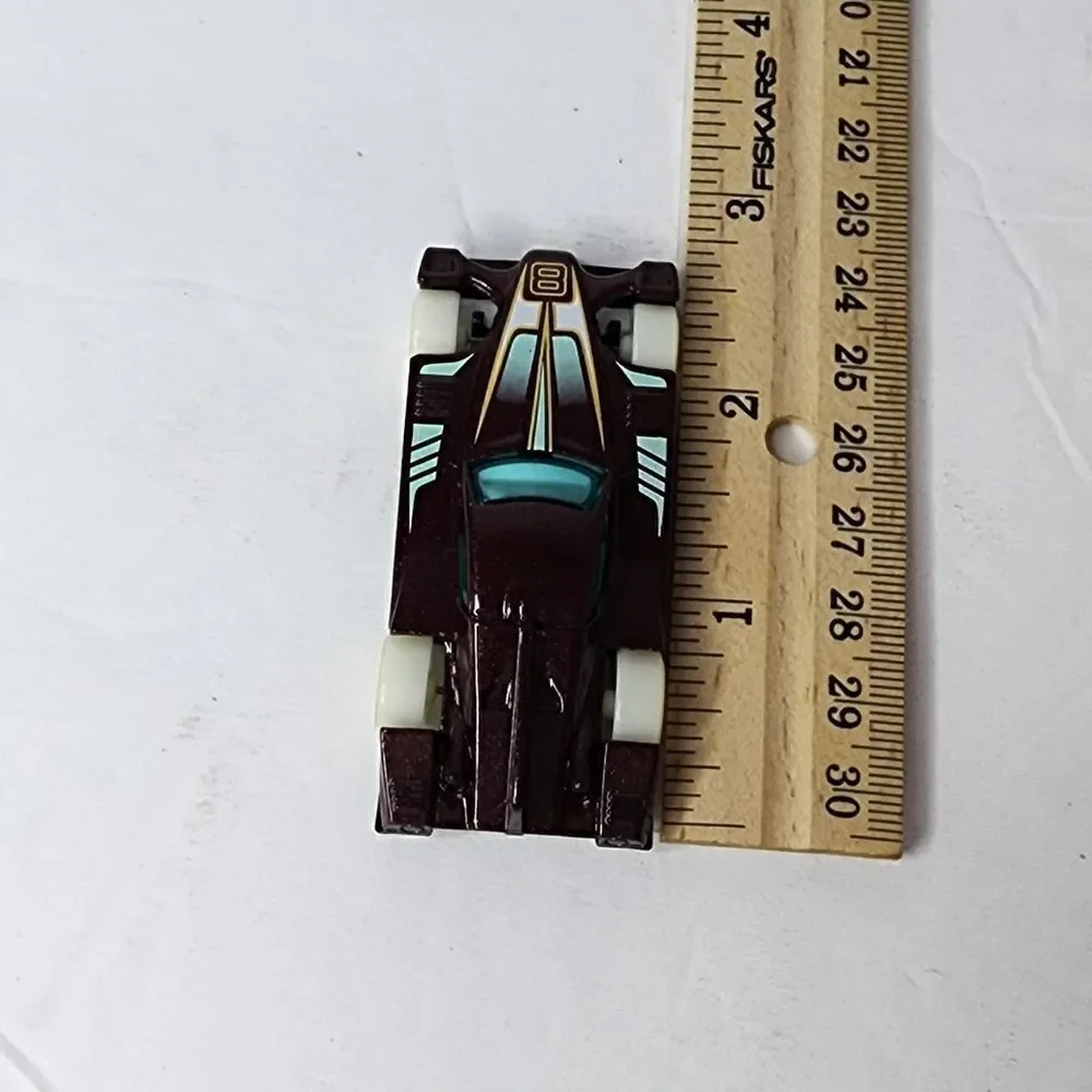 Hot Wheels FORMUL8R Race Car GLOW WHEELS HW 2005 Hotwheels Dark RED Loose